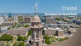  Presentation with austin texas - Presentation theme with aerial-view-of-the-texas background and a teal colored foreground