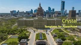  Presentation with austin texas - Slide set enhanced with aerial-view-of-the-texas background and a tawny brown colored foreground