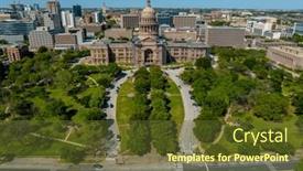  Presentation with austin texas - Presentation design enhanced with aerial-view-of-the-texas background and a tawny brown colored foreground