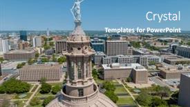  Presentation with austin texas - PPT layouts having aerial-view-of-the-texas background and a teal colored foreground