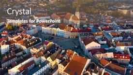  Presentation with czech republic - Presentation design with aerial-view-of-the-tower background and a violet colored foreground