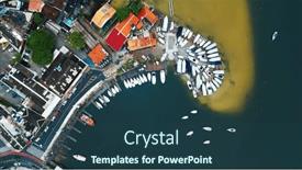  Presentation with brazil - Slide deck enhanced with aerial-view-of-the-town background and a ocean colored foreground