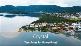  Presentation with brazil - PPT theme having aerial-view-of-the-town background and a teal colored foreground