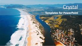  Presentation with brazil - PPT theme having aerial-view-of-the-town background and a teal colored foreground