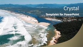  Presentation with brazil - Slide deck consisting of aerial-view-of-the-town background and a teal colored foreground