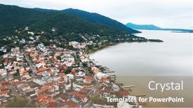 Presentation with brazil - PPT theme featuring aerial-view-of-the-town background and a coral colored foreground