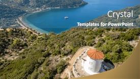  Presentation with windmill - PPT layouts having aerial-view-of-the-traditional background and a teal colored foreground