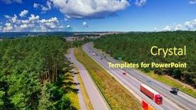  Presentation with poland - Beautiful slide set featuring aerial-view-of-the-tri backdrop and a tawny brown colored foreground