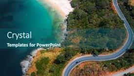  Presentation with asphalt - Theme having aerial-view-of-the-tropical background and a ocean colored foreground