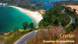  Presentation with asphalt - Slide set enhanced with aerial-view-of-the-tropical background and a tawny brown colored foreground