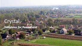  Presentation with croatia - Beautiful presentation theme featuring aerial-view-of-the-village backdrop and a dark gray colored foreground
