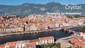  Presentation with view of village in cordillera - Slides consisting of aerial-view-of-the-village background and a teal colored foreground