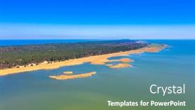 Presentation with lagoon - Cool new PPT theme with aerial-view-of-the-vistula backdrop and a seafoam green colored foreground