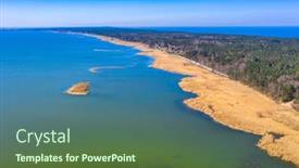  Presentation with lagoon - Slide set enhanced with aerial-view-of-the-vistula background and a tawny brown colored foreground