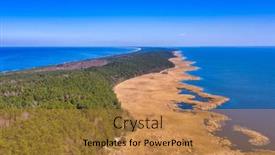  Presentation with lagoon - Amazing presentation design having aerial-view-of-the-vistula backdrop and a gold colored foreground