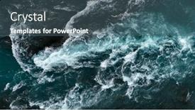  Presentation with waves - Slide set consisting of aerial-view-of-the-waves background and a ocean colored foreground