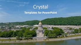  Presentation with government office - Theme with aerial-view-of-the-west background and a teal colored foreground