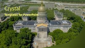  Presentation with government office - Presentation theme featuring aerial-view-of-the-west background and a tawny brown colored foreground