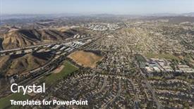  Presentation with los angeles - Audience pleasing slide deck consisting of aerial view of thousand oaks backdrop and a dark gray colored foreground