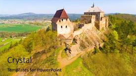  Presentation with renaissance - Cool new theme with aerial view of tocnik castle backdrop and a gold colored foreground
