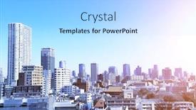  Presentation with city japan - PPT theme consisting of aerial-view-of-tokyo-capital background and a light gray colored foreground