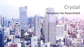  Presentation with city japan - Slide deck having aerial-view-of-tokyo-capital background and a white colored foreground