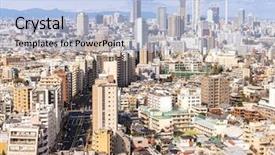  Presentation with tokyo - PPT theme enhanced with aerial view of tokyo skylines background and a light blue colored foreground