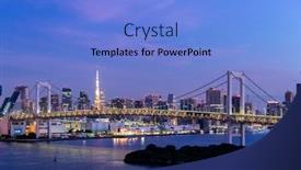  Presentation with city japan - Theme enhanced with aerial-view-of-tokyo-skylines background and a light blue colored foreground