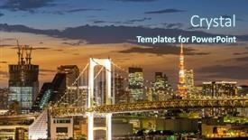  Presentation with city japan - Cool new presentation theme with aerial-view-of-tokyo-skylines backdrop and a ocean colored foreground