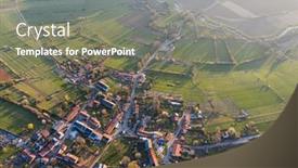  Presentation with village - Audience pleasing PPT theme consisting of aerial-view-of-torgny-village backdrop and a gray colored foreground