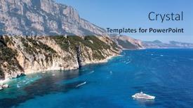  Presentation with aerial view of cape town - Presentation theme with aerial-view-of-tourist-boats background and a  colored foreground