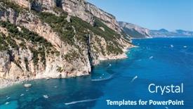  Presentation with boats - Presentation design consisting of aerial-view-of-tourist-boats background and a  colored foreground