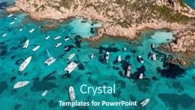  Presentation with offshore plant - Presentation consisting of aerial-view-of-tourists-boats background and a ocean colored foreground