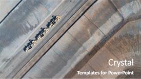  Presentation with housing - PPT theme featuring aerial view of tractors background and a gray colored foreground