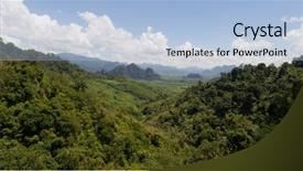  Presentation with tropical top view summer botanical - Colorful slide deck enhanced with aerial view of tropical green backdrop and a light blue colored foreground