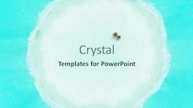  Presentation with palm tree - Presentation design consisting of aerial-view-of-tropical-island background and a sky blue colored foreground