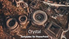  Presentation with aerial - Beautiful PPT theme featuring aerial-view-of-tulou backdrop and a tawny brown colored foreground