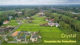  Presentation with indonesia - Audience pleasing presentation design consisting of aerial view of ubud countryside in bali indonesia backdrop and a tawny brown colored foreground