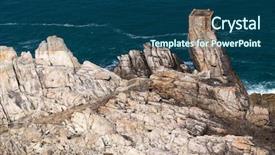  Presentation with rocky - Presentation theme featuring aerial-view-of-ushant-island background and a ocean colored foreground