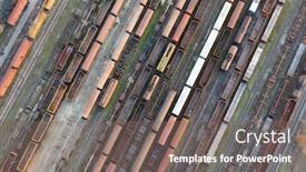  Presentation with trains - Cool new presentation theme with aerial-view-of-various-railway backdrop and a gray colored foreground
