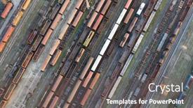  Presentation with trains - PPT theme enhanced with aerial-view-of-various-railway background and a gray colored foreground