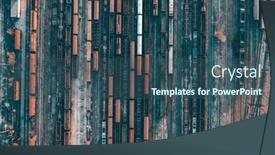  Presentation with aerial - Beautiful presentation design featuring aerial-view-of-various-railway backdrop and a  colored foreground