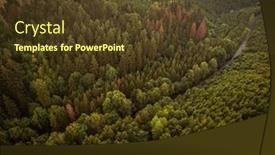  Presentation with forests - Cool new PPT theme with aerial-view-of-vast-forests backdrop and a tawny brown colored foreground