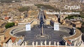  Presentation with vatican - Slide set enhanced with aerial view of vatican city background and a coral colored foreground