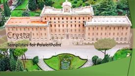 Presentation with vatican - Presentation theme featuring aerial view of vatican gardens and buildings rome background and a coral colored foreground