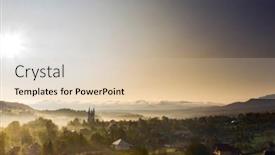  Presentation with fog - PPT layouts with aerial-view-of-village background and a lemonade colored foreground