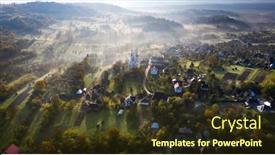  Presentation with autumn - Colorful slide deck enhanced with aerial-view-of-village backdrop and a tawny brown colored foreground