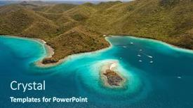  Presentation with united states - PPT theme having aerial-view-of-waterlemon-cay background and a ocean colored foreground