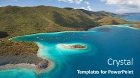  Presentation with virgin islands - Audience pleasing PPT theme consisting of aerial-view-of-waterlemon-cay backdrop and a ocean colored foreground