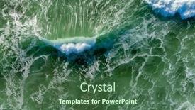  Presentation with waves - Slide deck having aerial-view-of-waves-hitting background and a ocean colored foreground